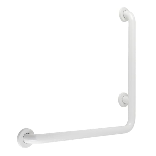 Kingston Brass Traditional GBL1224CSLW 24"x 24" L-Shaped Grab Bar - Left Hand, White, 27.06 L, Stainless Steel GBL1224CSLW - main